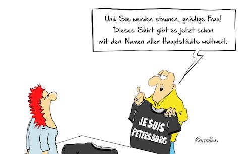 Cartoon: je Suis (medium) by Marcus Gottfried tagged petersburg,sankt,russland,terror,je,suis,fahne,anteilnahme,is,isis,angriff,ubahn,untergrund,bombe,terrorismus,islam,glaube,glaubenskrieg,mode,geschäft,geschäftstüchtig,freude,marcus,gottfried,cartoon,karikatur,petersburg,sankt,russland,terror,je,suis,fahne,anteilnahme,is,isis,angriff,ubahn,untergrund,bombe,terrorismus,islam,glaube,glaubenskrieg,mode,geschäft,geschäftstüchtig,freude,marcus,gottfried,cartoon,karikatur