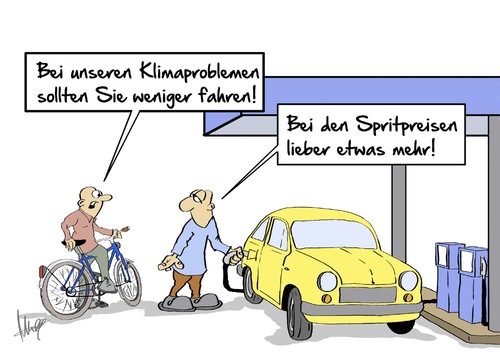 Cartoon: Klima trifft Sprit (medium) by Marcus Gottfried tagged klima,klimakatastrophe,klimagipfel,umwelt,umweltschutz,fahhrad,auto,benzin,spritpreis,oelpreis,öl,tankstelle,tanke,mehr,weniger,marcus,gottfried,cartoon,karikatur,klima,klimakatastrophe,klimagipfel,umwelt,umweltschutz,fahhrad,auto,benzin,spritpreis,oelpreis,öl,tankstelle,tanke,mehr,weniger,marcus,gottfried,cartoon,karikatur