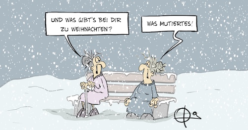 Cartoon: Mutiertes221220 (medium) by Marcus Gottfried tagged mutiertes,mutation,corona,virus,covid,geschenk,präsent,mutiertes,mutation,corona,virus,covid,geschenk,präsent