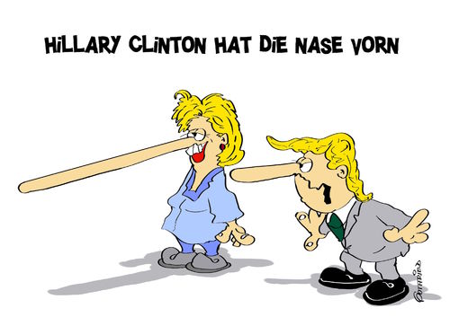 Cartoon: Nase vorn (medium) by Marcus Gottfried tagged wahlkampf,us,usa,hillary,clinton,trump,präsident,amerika,pinocchio,nase,lüge,lügen,wettbewerb,freunde,marcus,gottfried,cartoon,karikatur,wahlkampf,us,usa,hillary,clinton,trump,präsident,amerika,pinocchio,nase,lüge,lügen,wettbewerb,freunde,marcus,gottfried,cartoon,karikatur