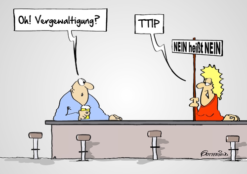 Cartoon: Nein heißt Nein (medium) by Marcus Gottfried tagged mann,frau,vergewaltigung,ttip,ceta,freihandelsabkommen,usa,canada,nötigung,einverständnis,ablehnung,sexuell,körper,wehren,sexualstrafrecht,achtung,respekt,freunde,marcus,gottfried,cartoon,karikatur,nein,mann,frau,vergewaltigung,ttip,ceta,freihandelsabkommen,usa,canada,nötigung,einverständnis,ablehnung,sex,sexuell,körper,wehren,sexualstrafrecht,achtung,respekt,freunde,marcus,gottfried,cartoon,karikatur