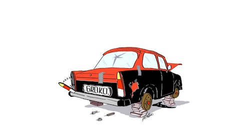 Cartoon: Nicht fahrbereit (medium) by Marcus Gottfried tagged spd,groko,berlin,auto,trabi,fahrbereit,koalition,cdu,csu,koalitionsverhandlungen,marcus,gottfried,cartoon,karikatur,spd,groko,berlin,auto,trabi,fahrbereit,koalition,cdu,csu,koalitionsverhandlungen,marcus,gottfried,cartoon,karikatur