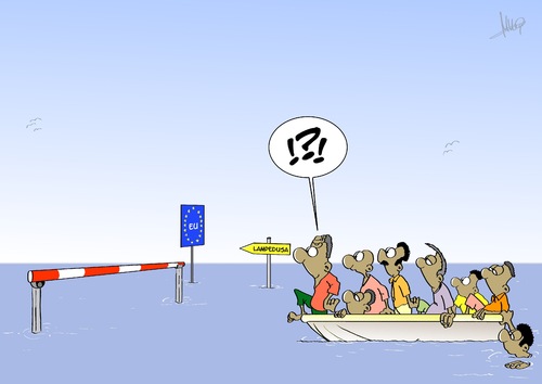 Cartoon: Schlagbaum (medium) by Marcus Gottfried tagged europa,lampedusa,grenze,italien,flüchtling,marcus,gottfried,cartoon,karikatur,flüchtlingesschlagbaum,bootsflüchtling,afrika,not,armut,boot,schlepper,schlepperbande,ertrinken,status,europa,lampedusa,grenze,italien,flüchtling,marcus,gottfried,cartoon,karikatur,flüchtlingesschlagbaum,bootsflüchtling,afrika,not,armut,boot,schlepper,schlepperbande,ertrinken,status,frontex,migrant,migration