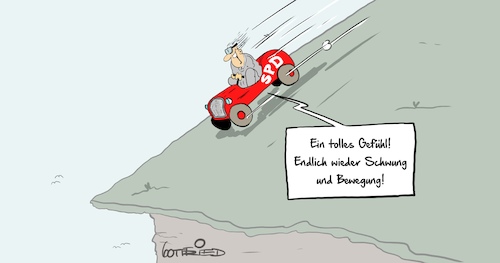 Cartoon: Schwung (medium) by Marcus Gottfried tagged spd,aufschwung,umfragen,heil,nahles,bürgergeld,grundrente,spd,aufschwung,umfragen,heil,nahles,bürgergeld,grundrente
