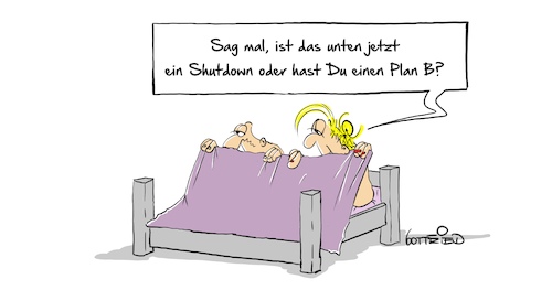Cartoon: Shutdown (medium) by Marcus Gottfried tagged shutdown,ehe,bett,usa,us,trump,brexit,plan,shutdown,ehe,sex,bett,usa,us,trump,brexit,plan