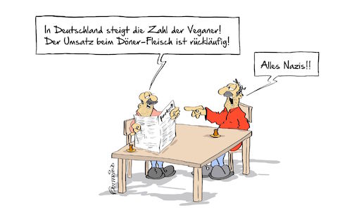 Cartoon: sinkender Umsatz (medium) by Marcus Gottfried tagged türkei,wahlkampf,erdogan,köln,pauschal,veganer,vegan,nazi,nazivergleich,vergleich,schuld,schuldzuweisung,betroffenheit,minderwertigkeit,ursache,wirkung,rückläufig,fleisch,döner,begründung,teestube,türke,zeitung,beschuldigung,freunde,marcus,gottfried,cartoon,karikatur,türkei,wahlkampf,erdogan,köln,pauschal,veganer,vegan,nazi,nazivergleich,vergleich,schuld,schuldzuweisung,betroffenheit,minderwertigkeit,ursache,wirkung,rückläufig,fleisch,döner,begründung,teestube,türke,zeitung,beschuldigung,freunde,marcus,gottfried,cartoon,karikatur