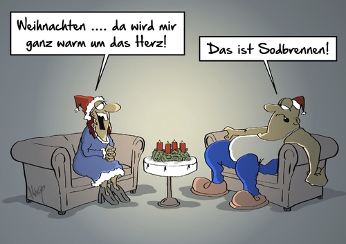 Cartoon: Sodbrennen (medium) by Marcus Gottfried tagged weihnachten,advent,sodbrennen,süßes,süßigkeiten,schokolade,ernährung,essen,völlerei,herz,gefühle,romantik,wärme,adventskranz,marcus,gottfried,cartoon,karikatur,weihnachten,advent,sodbrennen,süßes,süßigkeiten,schokolade,ernährung,essen,völlerei,herz,gefühle,romantik,wärme,adventskranz,marcus,gottfried,cartoon,karikatur