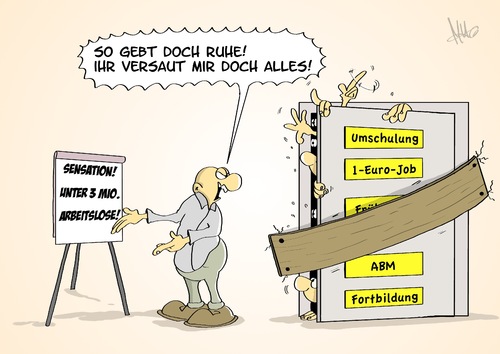 Cartoon: Statistik (medium) by Marcus Gottfried tagged statistik,arbeitslosenzahlen,arbeitslos,berechnung,millionen,arbeit,anstellung,marcus,gottfried,cartoon,karikatur,täuschung,täuschen,abm,maßnahme,fortbildung,euro,statistik,arbeitslosenzahlen,arbeitslos,berechnung,millionen,arbeit,anstellung,marcus,gottfried,cartoon,karikatur,täuschung,täuschen,abm,maßnahme,fortbildung,euro