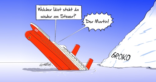 Cartoon: Titanic (medium) by Marcus Gottfried tagged spd,cdu,csu,koalition,koalitionsverhandlungen,groko,titanic,schiff,untergang,martin,schulz,marcus,gottfried,cartoon,karikatur,spd,cdu,csu,koalition,koalitionsverhandlungen,groko,titanic,schiff,untergang,martin,schulz,marcus,gottfried,cartoon,karikatur