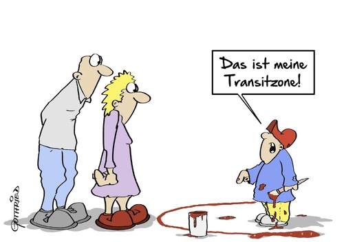 Cartoon: Transitzone (medium) by Marcus Gottfried tagged transit,flüchtling,grenze,eltern,zone,übergang,aufenthalt,prüfung,asyl,bewerber,kind,farbe,kennzeichnung,abschiebung,merkel,seehofer,absprache,zuwanderungfreiheit,spaß,marcus,gottfried,cartoon,karikatur,transit,flüchtling,grenze,eltern,zone,übergang,aufenthalt,prüfung,asyl,bewerber,kind,farbe,kennzeichnung,abschiebung,merkel,seehofer,absprache,zuwanderungfreiheit,spaß,marcus,gottfried,cartoon,karikatur