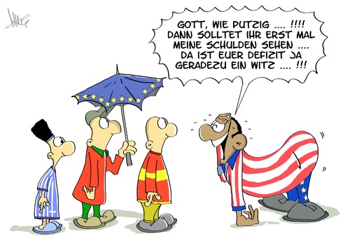 Cartoon: US Defizit (medium) by Marcus Gottfried tagged usa,amerika,vereinigten,staaten,defizit,schulden,europa,finanzkrise,bankenkrise,griechenland,portugal,spanien,rettungsschirm,haushalt,geld,usa,amerika,vereinigten,staaten,defizit,schulden,europa,finanzkrise,bankenkrise,griechenland,portugal,spanien,rettungsschirm,haushalt,geld