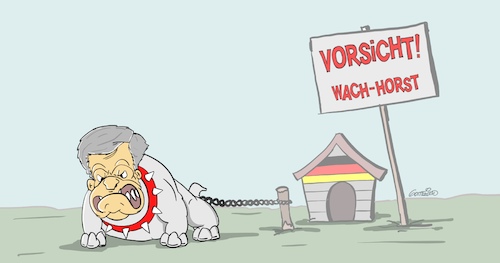 Cartoon: Wachhorst (medium) by Marcus Gottfried tagged horst,seehofer,innenminister,kriminalität,wachhund,abwehr,stärke,konsequenz,präsentation,hundehütte,kettenhund,marcus,gottfried,cartoon,karikatur,horst,seehofer,innenminister,kriminalität,wachhund,abwehr,stärke,konsequenz,präsentation,hundehütte,kettenhund,marcus,gottfried,cartoon,karikatur