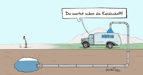 Cartoon: Wasser (medium) by Marcus Gottfried tagged weltwasserbericht,wasser,armut,nestle,trinkwasser,sauber,verschmutzung,weltwasserbericht,wasser,armut,nestle,trinkwasser,sauber,verschmutzung