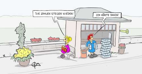 Cartoon: Zahlen steigen weiter (medium) by Marcus Gottfried tagged infektionszahl,infektion,neuinfektion,corona,covid,toilettenpapier,hamstern,infektionszahl,infektion,neuinfektion,corona,covid,toilettenpapier,hamstern