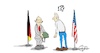 Cartoon: 20220207-Geschenke (small) by Marcus Gottfried tagged helm,ukraine,usa,deutschland,biden,scholz,olaf,besuch,antritt,unterstützung