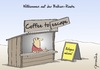 Cartoon: Balkan-Route (small) by Marcus Gottfried tagged balkan,flucht,flüchtling,krieg,versorgung,europa,grenze,glaube,schutz,asyl,geschäft,kaffee,coffee,to,go,refugees,welcome,willkommen,freude,marcus,gottfried,cartoon,karikatur