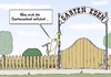 Cartoon: Garten Eden (small) by Marcus Gottfried tagged gott,gartenarbeit,garten,gardening,urban,kleingarten,arbeit,zumutung,lust,lustlosigkeit,gemüse,pflanzen,glauben,religion,zaun