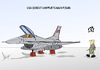 Cartoon: Kampfjet (small) by Marcus Gottfried tagged ukraine,polen,manöver,russland,armee,usa,verlegen,kampfjet,flieger,düsenjet,kampfflugzeug,marcus,gottfried,cartoon,karikatur,angriff,verteidigung,fliegerhorst,pilot,erstaunen,diebstahl,reifen,klischee