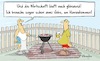 Cartoon: Klarkommen (small) by Marcus Gottfried tagged wirtschaft,einkommen,zweitjob,arbeit,grillen,grill,essen,feiern,sommer,arbeitslos,gehalt,wirtschaftsprognostik,arbeitslosenzahlen,statistik,abgehängt,zahlen,meldungen,inflation,deflation,freude,marcus,gottfried,cartoon,karikatur