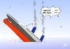 Cartoon: Titanic (small) by Marcus Gottfried tagged papst,titanic,magazin,anzeige,einstweilige,verfügung,presse,zeitung,titelblatt,undicht,schiff,untergang