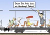 Cartoon: trotz Streik (small) by Marcus Gottfried tagged bundesbahn,bahn,streik,bahnstreik,lokführer,lok,gdl,viehtransport,ausnahme,gast,fahrgast,wind,zügig,froh,marcus,gottfried,cartoon,karikatur
