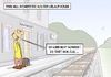 Cartoon: Urlaubsende (small) by Marcus Gottfried tagged urlaub,bahn,urlaubende,mitarbeiter,eisenbahn,streik,arbeiter,service,einstellungen,springer,bahnhof,reisender,reise,rückkehr,abbruch,ausfall,zug