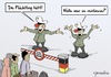 Cartoon: Willkommenskultur (small) by Marcus Gottfried tagged flüchtling,flucht,asyl,asylbewerber,syrien,afrika,lampedusa,balkan,route,balkanroute,karneval,fasching,hoppediz,erwachen,fastnacht,kultur,grenze,grenzbeamte,fohlen,nase,rot,clownnase,köln,feiern,stimmung