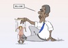 Cartoon: Yes I can (small) by Marcus Gottfried tagged merkel,obama,usa,deutschland,spionage,nsa,bnd,marcus,gottfried,cartoon,karikatur,marionette,string,faden,puppe,spielen,strippenzieher,leine,abhängigkeit