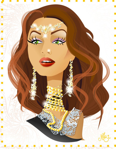 Cartoon: Aishwarya Rai (medium) by Nicoleta Ionescu tagged aishwarya,rai,beauty,miss,queen,world