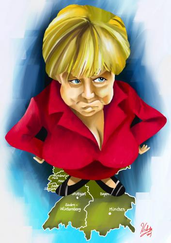 Cartoon: Angela Merkel - On top (medium) by Nicoleta Ionescu tagged angela,merkel,germany