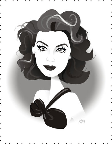 Cartoon: Ava Gardner (medium) by Nicoleta Ionescu tagged ava,gardner