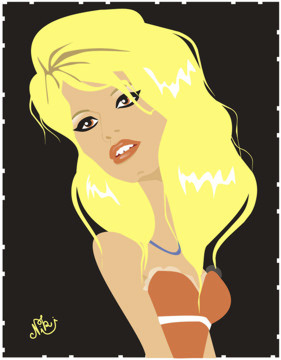 Cartoon: Brigitte Bardot (medium) by Nicoleta Ionescu tagged brigitte,bardot,movie,star,france,actress,beauty,queen,model,glamour