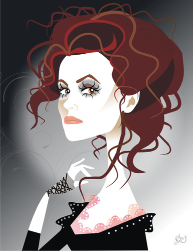 Cartoon: Helena Bonham Carter (medium) by Nicoleta Ionescu tagged helena,bonham,carter