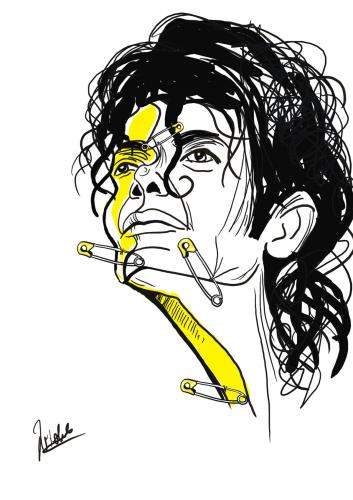 Cartoon: Honour and Pain (medium) by Nicoleta Ionescu tagged michael,jackson