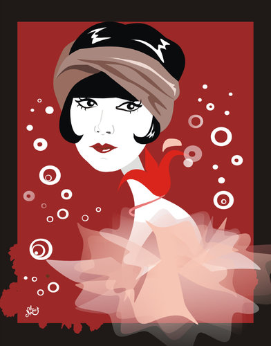 Cartoon: Louise Brooks (medium) by Nicoleta Ionescu tagged louise,brooks