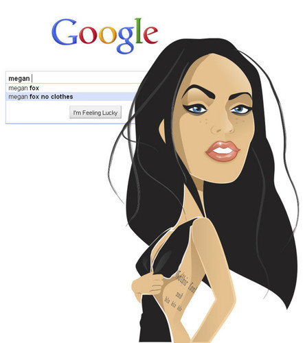 Cartoon: Megan Fox  - i am feeling lucky (medium) by Nicoleta Ionescu tagged megan,fox