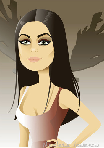 Cartoon: Mila Kunis (medium) by Nicoleta Ionescu tagged glamour,oscar,swan,black,actress,kunis,mila