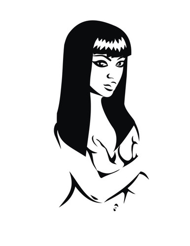 Cartoon: Naomi Campbell - stencil (medium) by Nicoleta Ionescu tagged naomi,campbell