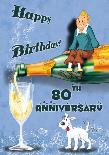 Cartoon: TINTIN S 80TH BIRTHDAY (medium) by Nicoleta Ionescu tagged tintin,aniversary