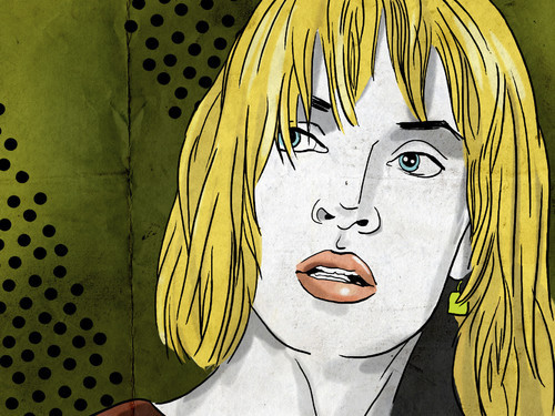 Cartoon: Uma (medium) by Nicoleta Ionescu tagged portret,uma,thurman,kill,bill,tarantino,blond,bad,girl,woman