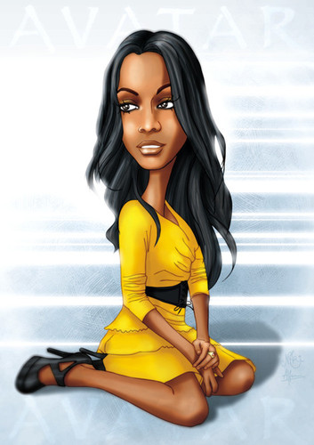 Cartoon: Zoe Saldana (medium) by Nicoleta Ionescu tagged zoe,saldana,film,movie,blockbuster