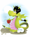 Cartoon: Emocion de un dragon (small) by Nicoleta Ionescu tagged dragon,emocion,illustracion