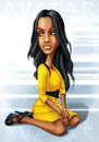 Cartoon: Zoe Saldana (small) by Nicoleta Ionescu tagged zoe saldana film movie blockbuster