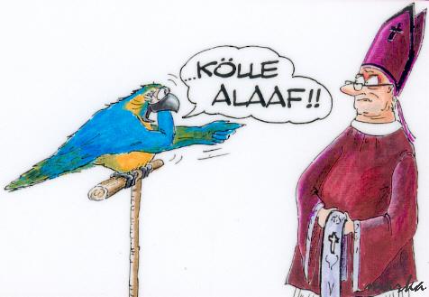 Cartoon: Alaaf und Helau (medium) by marka tagged schwarz,satire,karneval,religion