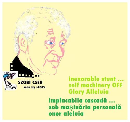 Cartoon: SZOBI CSEH (medium) by STOPS tagged stunt,haiku,haiga,cinema