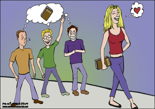 Cartoon: book lovers (medium) by matan_kohn tagged book,love,funny,matan,kohn,books