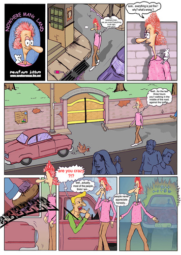 Cartoon: Crazy day (medium) by matan_kohn tagged crazy,day,comics,funny,car,nowhereman,road,talk,matan,kohn