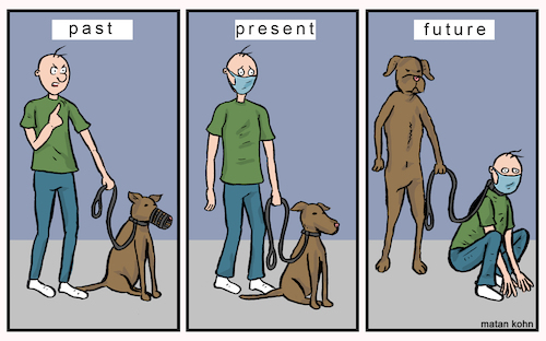 Cartoon: Dogs vs men covid19 (medium) by matan_kohn tagged illustration,comics,comicsstrip,corona,covid19,toon,funny,funnydogs,dog,dogs,dogslover,animals