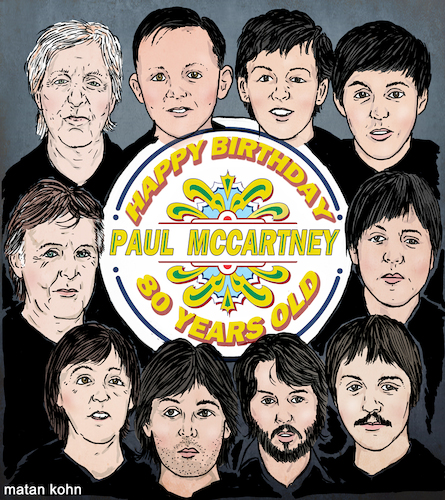 Cartoon: Happy birthday to Paul McCartney (medium) by matan_kohn tagged paulmccartney,paulmccartneymemes,paulmccartney80s,birthday,thebeatles,beatles,sgtpepperslonelyheartsclubband,music,musician,song,songs,yesterday,time,timeline,drawing,art,fineart,illustration,illustrationart,artist,fanart,johnlennon,digitalart,singer,celebrity,fromyunghoodtomannhood,love,goodvibes,sketch,life