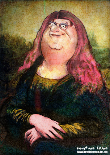 Cartoon: peter griffin as mona lisa (medium) by matan_kohn tagged peter,griffin,mona,lisa,funny,leonaro,vinchi,matan,kohn,family,guy